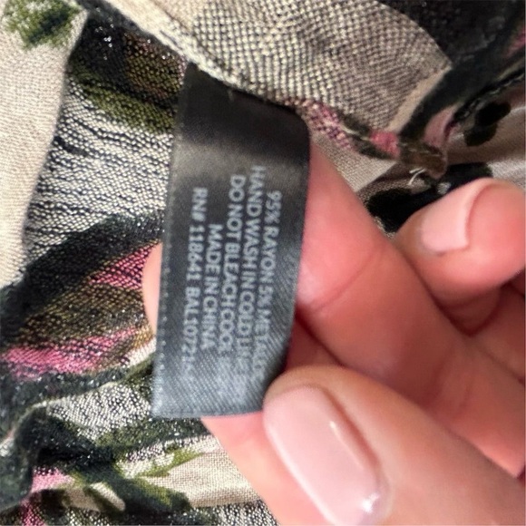 Lane Bryant Women's Floral Rectangle Scarf Wrap Multicolor Spring - Picture 5 of 6